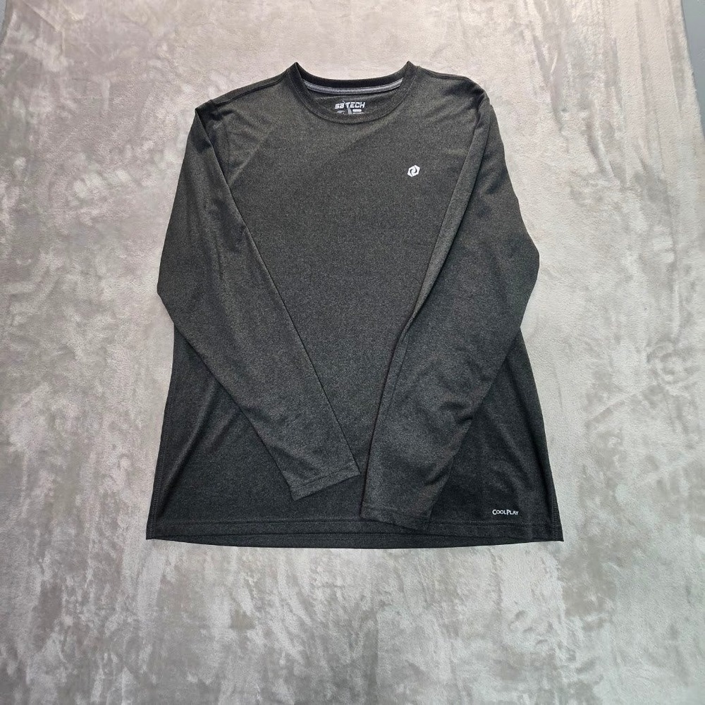SB Tech Coolplay Mens XL Long Sleeve Performance Shirt Gray Heather Activewear